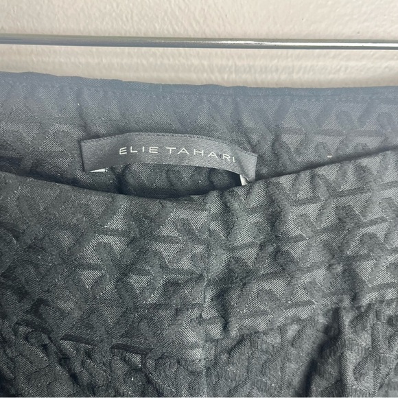 Elie Tahari Black Jacquard Wide Leg Dress Slacks Size 6 1798 - Picture 2 of 3